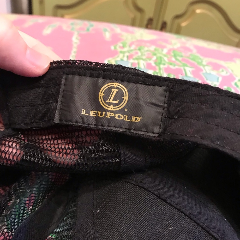 Leupold Scopes Vintage Snapback Trucker Hat Mesh Back Black Cap View 5